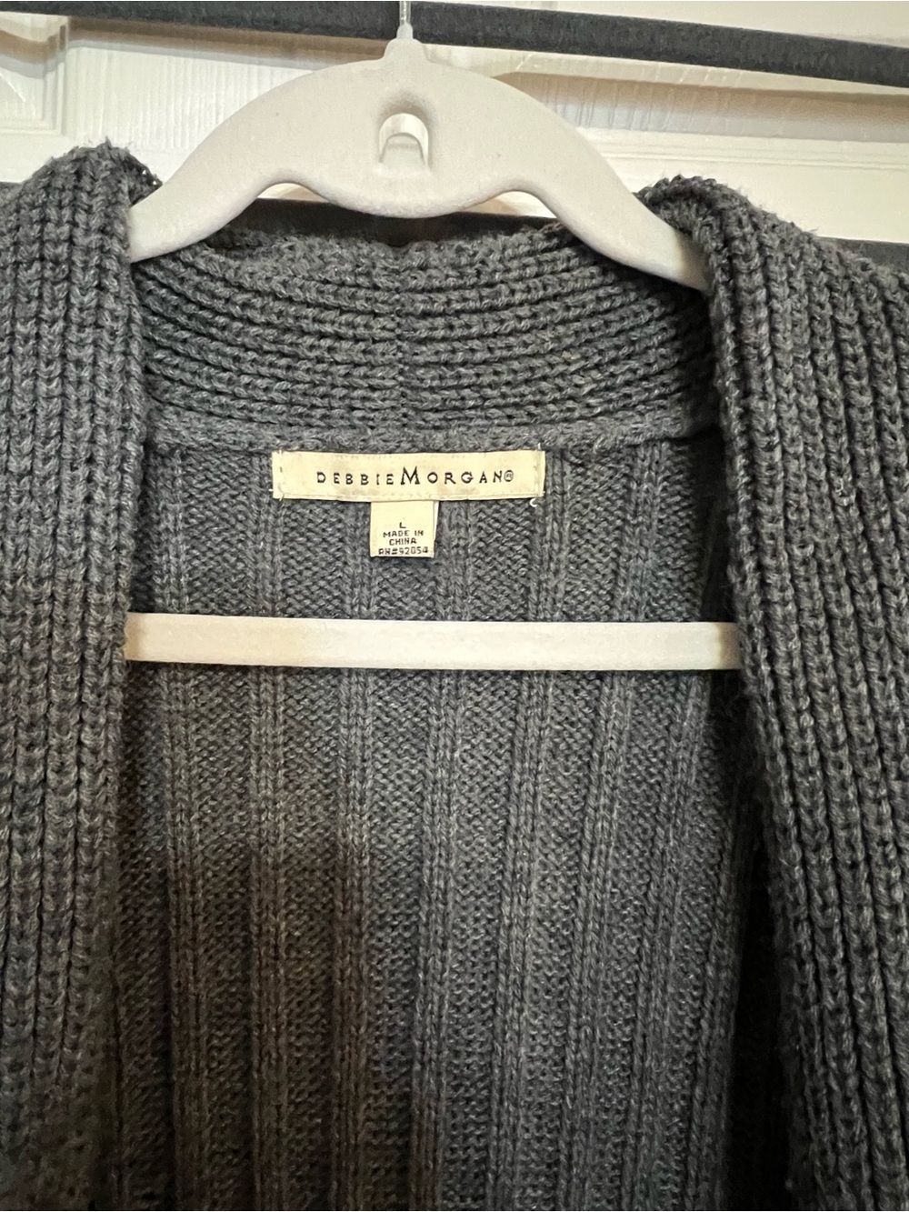 Charcoal Ribbed Open-Front Cardigan Sweater - Picture 2 of 5